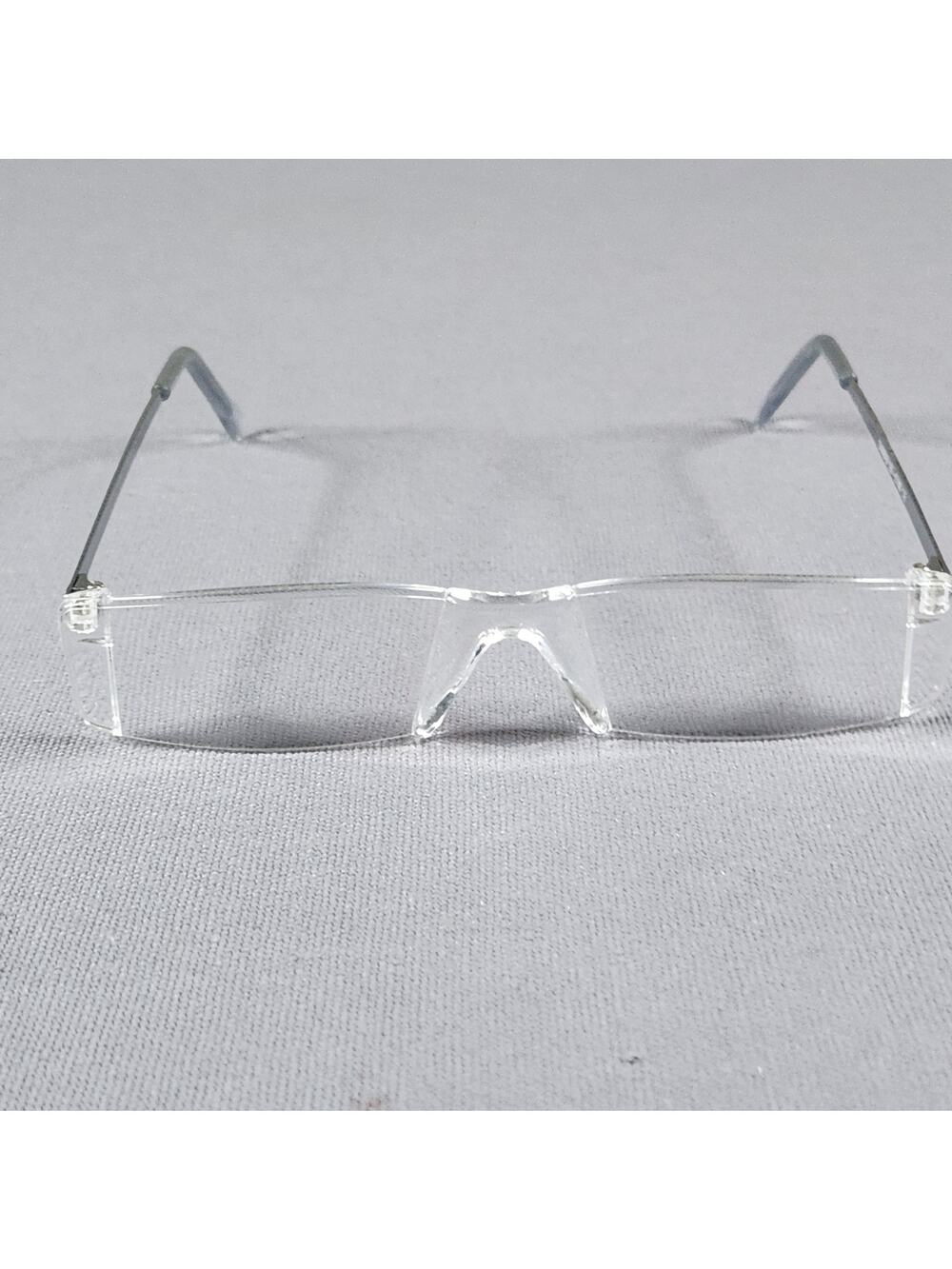 90's Reading glasses Rectangle metal rimless +2.5